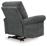 Ashley Furniture Aureta Power Lift Recliner, plush upholstered recliner with power lift mechanism, in a cozy living room setting