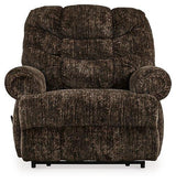 Ashley Furniture Movie Man Recliner with plush fabric and padded armrests, perfect for comfortable home theater seating.