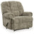 Ashley Furniture Movie Man Recliner showing plush fabric upholstery and padded armrests in a cozy living room setting.