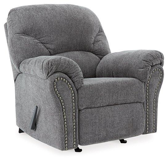 Ashley Furniture Allmaxx recliner featuring plush upholstery, padded armrests, and a reclining mechanism for comfort.