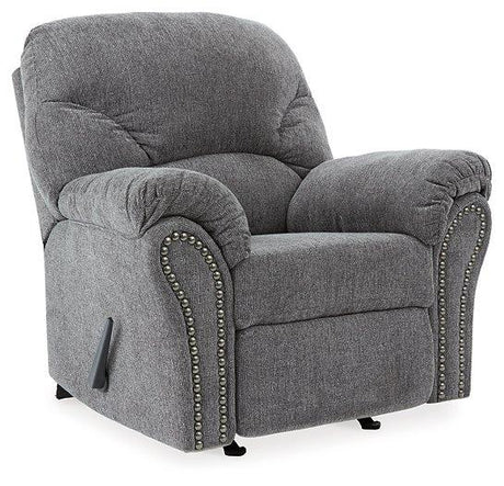 Ashley Furniture Allmaxx recliner featuring plush upholstery, padded armrests, and a reclining mechanism for comfort.