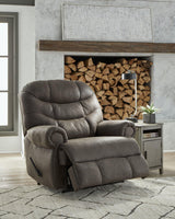 Ashley Furniture Camera Time Recliner in plush fabric, showcasing a comfortable recliner with padded armrests and a modern design.
