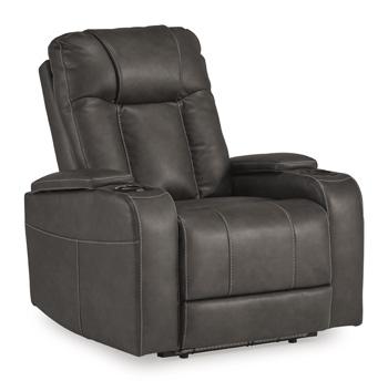 Ashley Furniture Feazada Power Recliner showing plush fabric, modern design, and adjustable reclining features in a cozy living room setting.