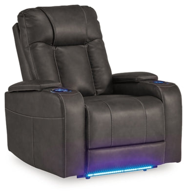 Ashley Furniture Feazada Power Recliner in a closed position, featuring plush upholstery and a sleek, modern design.