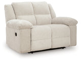Ashley Furniture Orlen oversized recliner in brown fabric, shown from an angled closed position with plush cushioning
