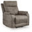 Ashley Furniture Crestmeade power lift recliner in brown fabric, showing plush cushioning and adjustable reclining features.