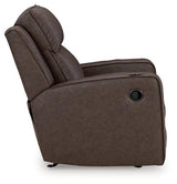 Lavenhorne recliner by Ashley Furniture featuring plush fabric, padded armrests, and a comfortable reclining position.