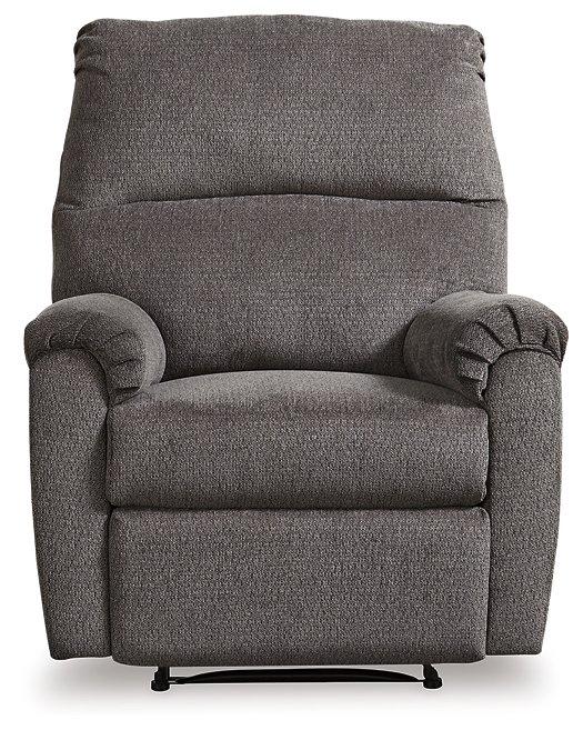 Ashley Furniture Nerviano recliner with plush cushioning and dark brown upholstery, featuring a comfortable, modern design.
