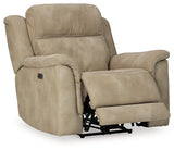 Ashley Furniture Next-Gen DuraPella Power Recliner showing plush upholstered seat, padded armrests, and reclining mechanism.
