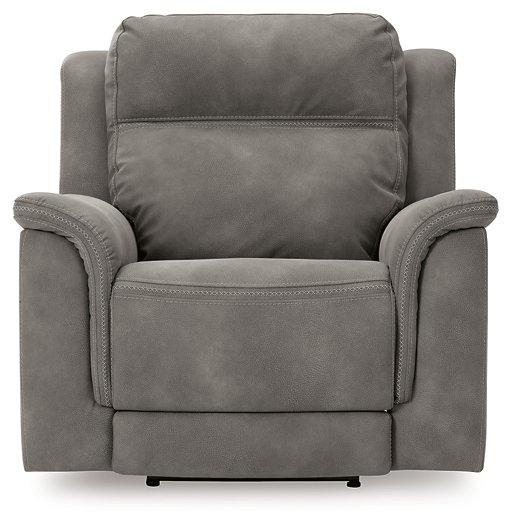 Ashley Furniture Next-Gen DuraPella Power Recliner with plush cushioning and modern design, shown in a neutral fabric upholstery.