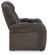 Ashley Furniture Fyne-Dyme Power Recliner, soft upholstered recliner chair with plush cushioning and ergonomic design.