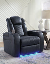 Comfortable Fyne-Dyme Power Recliner by Ashley Furniture with plush cushioning and modern design in a cozy living room setting.