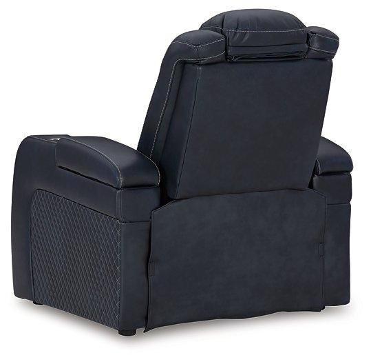 Comfortable Ashley Furniture Fyne-Dyme Power Recliner with plush cushioning and adjustable reclining features in a modern design.