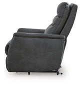 Ashley Furniture Strawbill Power Lift Recliner showing plush fabric upholstery and adjustable reclining and lifting features