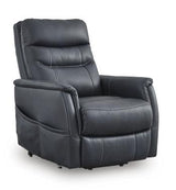 Ashley Furniture Strawbill Power Lift Recliner showing plush cushioning, control panel, and brown upholstery for comfortable seating.