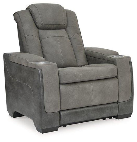Next-Gen DuraPella Power Recliner by Ashley Furniture, plush fabric with adjustable reclining features and padded armrests.