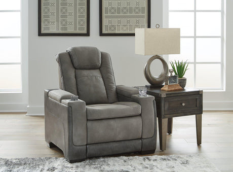 Ashley Furniture Next-Gen DuraPella Power Recliner with plush cushioning and modern design, shown in a cozy living room setting.