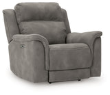 Next-Gen DuraPella Power Recliner by Ashley Furniture, shown from an angled view with closed recline feature.