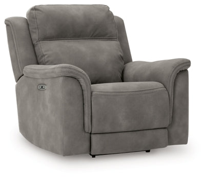 Next-Gen DuraPella Power Recliner by Ashley Furniture, shown from an angled view with closed recline feature.
