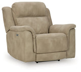 Ashley Furniture Next-Gen DuraPella Power Recliner in closed position, showcasing plush upholstery and modern design from an angled view.