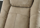 Close-up of the stitching detail on the Next-Gen DuraPella Power Recliner by Ashley Furniture, showcasing its premium fabric and craftsmanship.