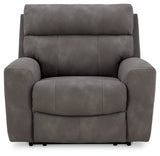 Ashley Furniture Next-Gen DuraPella Power Recliner with plush upholstery and built-in reclining mechanism, shown from the front.