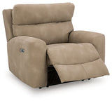 Ashley Furniture Next-Gen DuraPella Power Recliner, open view showing plush cushioning and modern design in a neutral fabric upholstery.