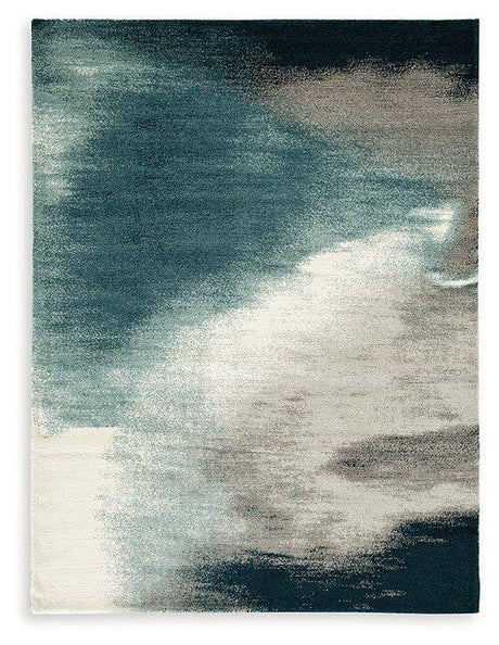 Ashley Furniture Brentward Rug featuring a stylish patterned design in neutral tones, perfect for living room or bedroom decor.