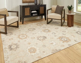 Ashley Furniture Calkin Rug with intricate woven pattern in neutral tones, perfect for adding texture to living spaces.