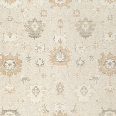 Swatch of Ashley Furniture Calkin Rug showing a textured, neutral-toned rug sample with intricate pattern details.