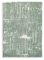 Ashley Furniture Cayworth Rug showcasing a plush, patterned design in neutral tones for a cozy, stylish living room ambiance.