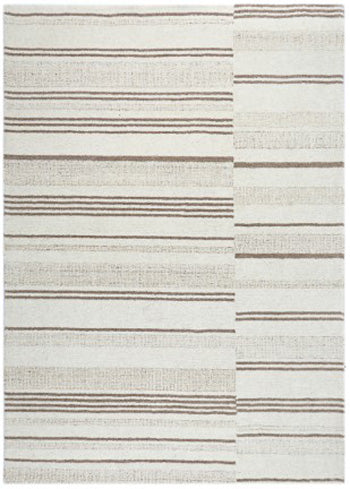 Ashley Furniture Gadence area rug with intricate patterns in neutral tones, showcasing a plush, woven texture.