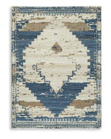 Ashley Furniture Varnler Rug with intricate patterns and warm tones, showcasing a soft, woven surface suitable for living spaces.