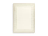 Ashley Furniture Teelgan Rug featuring a textured pattern and neutral tones, perfect for contemporary living room decor.