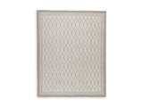 Ashley Furniture Wimney Rug featuring a textured, modern design in neutral tones, ideal for living room or bedroom decor.