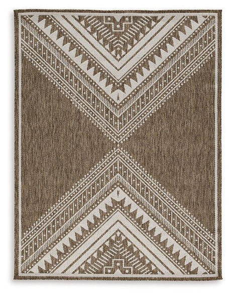 Ashley Furniture Dunsler 8' x 10' rug with intricate patterns and soft texture, ideal for living rooms and bedrooms.