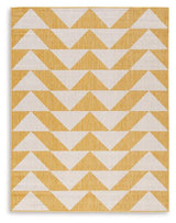 Ashley Furniture Thomley 5' x 7' rug featuring a plush, patterned design suitable for living rooms or bedrooms.