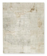 Large Ashley Furniture Truward Rug with intricate patterns in neutral tones, ideal for living rooms or bedrooms.