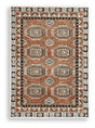Medium Ashley Furniture Qaabiz Area Rug with intricate patterns, showcasing soft colors and plush texture.