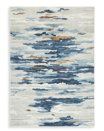 Medium washable Ashley Furniture Vinlett rug with intricate pattern and soft texture, suitable for living rooms and bedrooms.