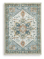 Medium Ashley Furniture Wallney Area Rug with intricate pattern, showcasing soft, woven textile in a stylish home decor setting.