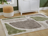 Ashley Furniture Anburgh Rug in neutral tones, 4x3 feet, with a textured pattern, perfect for adding warmth to living spaces.
