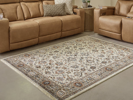 Ashley Furniture Beritham Rug in a 4x3 crop, featuring a textured pattern and neutral tones for cozy home decor.