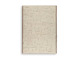 Ashley Furniture Clayman Rug featuring a textured, neutral-toned design suitable for living rooms and bedrooms.