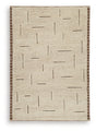 Ashley Furniture Clayman Rug featuring a textured, woven design in earthy tones, perfect for adding warmth to living spaces.