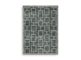 Ashley Furniture Elderland washable 5x7 medium area rug with a soft, patterned design suitable for living rooms or bedrooms.