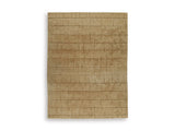 Ashley Furniture Luzmont Rug featuring a modern geometric pattern in neutral tones, perfect for living room or bedroom decor.