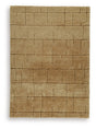 Ashley Furniture Luzmont Rug featuring a stylish, textured design in neutral tones, perfect for enhancing living room decor.