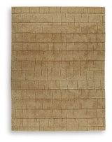 Ashley Furniture Luzmont Rug featuring a stylish, textured design in neutral tones, perfect for enhancing living room decor.