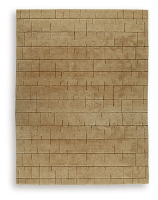 Ashley Furniture Luzmont Rug featuring a stylish, textured design in neutral tones, perfect for enhancing living room decor.